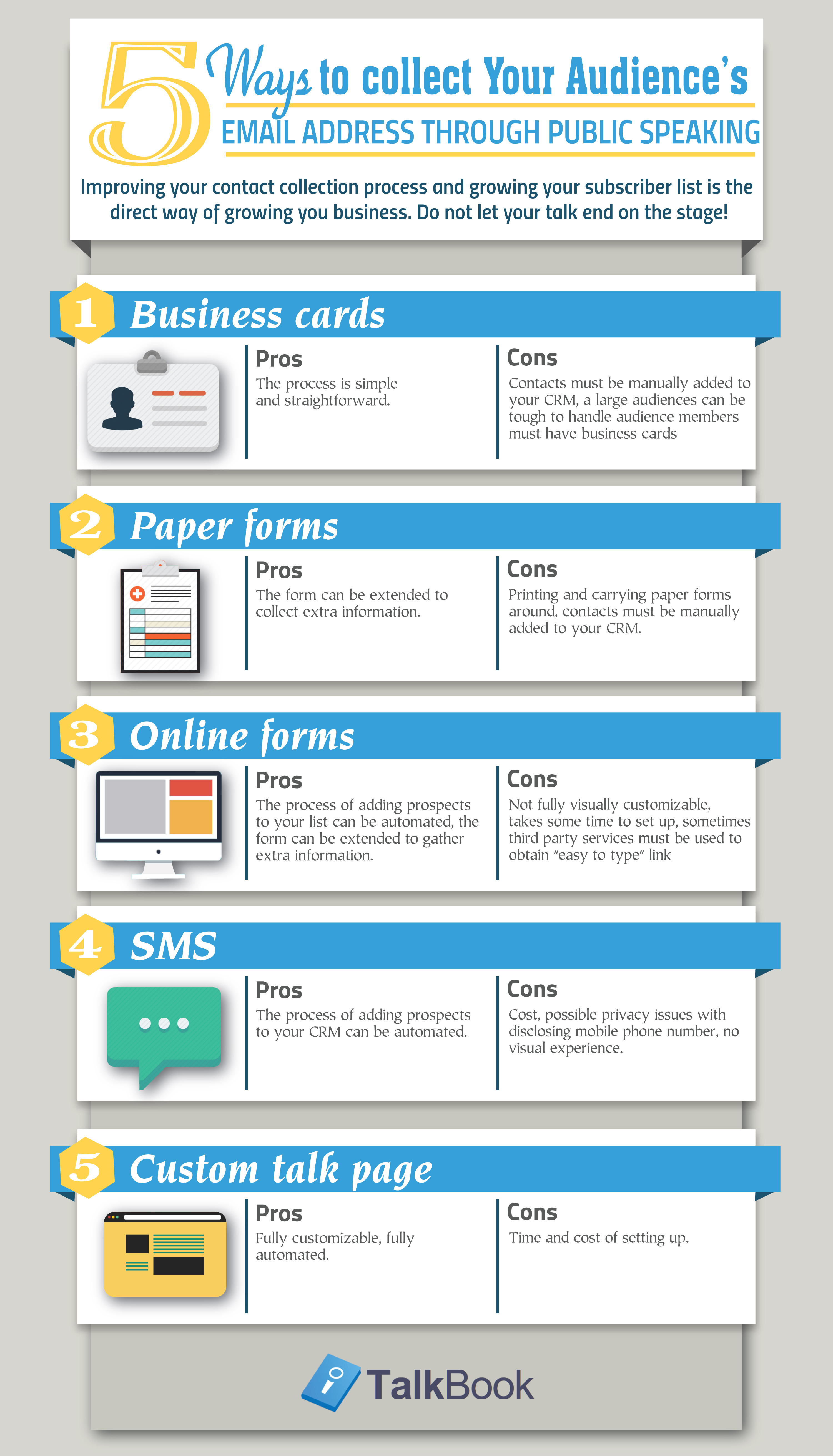 5 ways to collect emails infographic